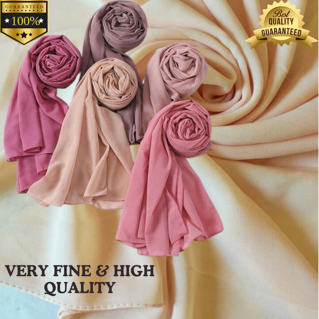 2 Gossamer Grace: Premium georgette and Chiffon Staller - Exquisite Quality with Stitched Sides, Imported Elegance in a Vibrant Color Range, Perfect for Women Seeking Fine and Soft Chiffon - Image 2