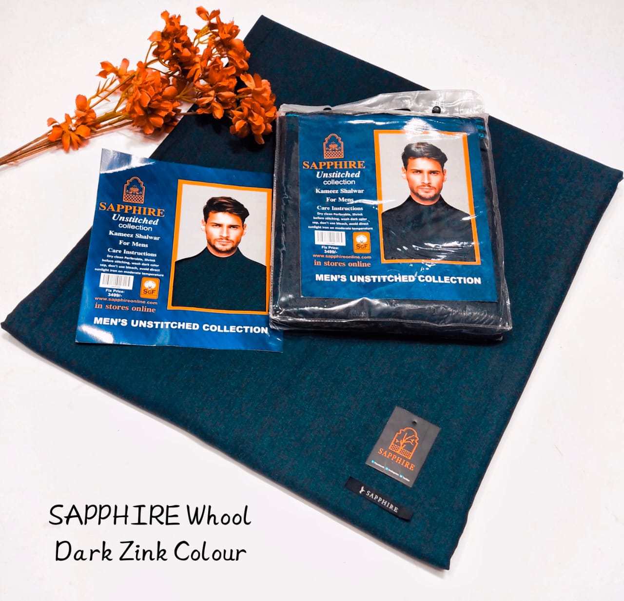 Dark Zinc Beautiful Gents Winter Collection – Sapphire Wool Shawl, Full-Size 4m Premium Soft Wool with Tag Card and Elegant Packaging - Image 3