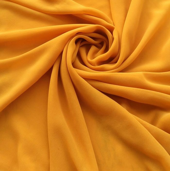 Premium-Chiffon-Mustard Gossamer Grace: Premium georgette and Chiffon Staller - Exquisite Quality with Stitched Sides, Imported Elegance in a Vibrant Color Range, Perfect for Women Seeking Fine and Soft Chiffon - Image 11