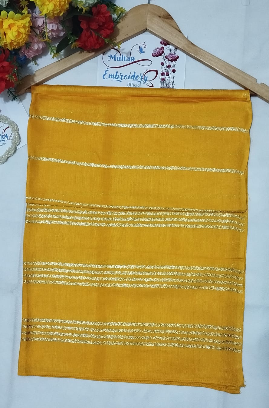 yellow Golden Elegance: Stylish Linen Staller Collection - Fancy Hijabs for Girls and Women, for All Seasons, sides are stitched, No Piko Work Needed - Image 15