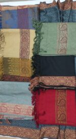Vintage Jacquard Print Shawl with Tassels – Full-Length 2.75 Yards, Wool Shawl in a Variety of Colors - Image 7