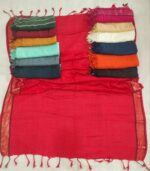 Elegant Linen Scarf & Dupatta – Perfect for Hijab, Matching Dupatta, with Tassels- Full Size 2.5 Yards