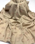 Luxurious Pashmina Shawl – Elegant Banarsi Design, Premium Maroon and Skin colors - Image 3