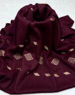 Luxurious Pashmina Shawl – Elegant Banarsi Design, Premium Maroon and Skin colors - Image 2