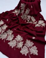 Elegant Pashmina Chanar Leaf Shawl with Sequins Embroidery – 72 Grade, Premium Quality, 2.5 Yards (88"x44") - Image 8