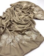 Elegant Pashmina Chanar Leaf Shawl with Sequins Embroidery – 72 Grade, Premium Quality, 2.5 Yards (88"x44") - Image 5