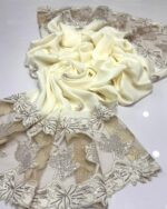 Elegant Pashmina Shawl with Cutwork & Sequin Embroidery – - Image 3