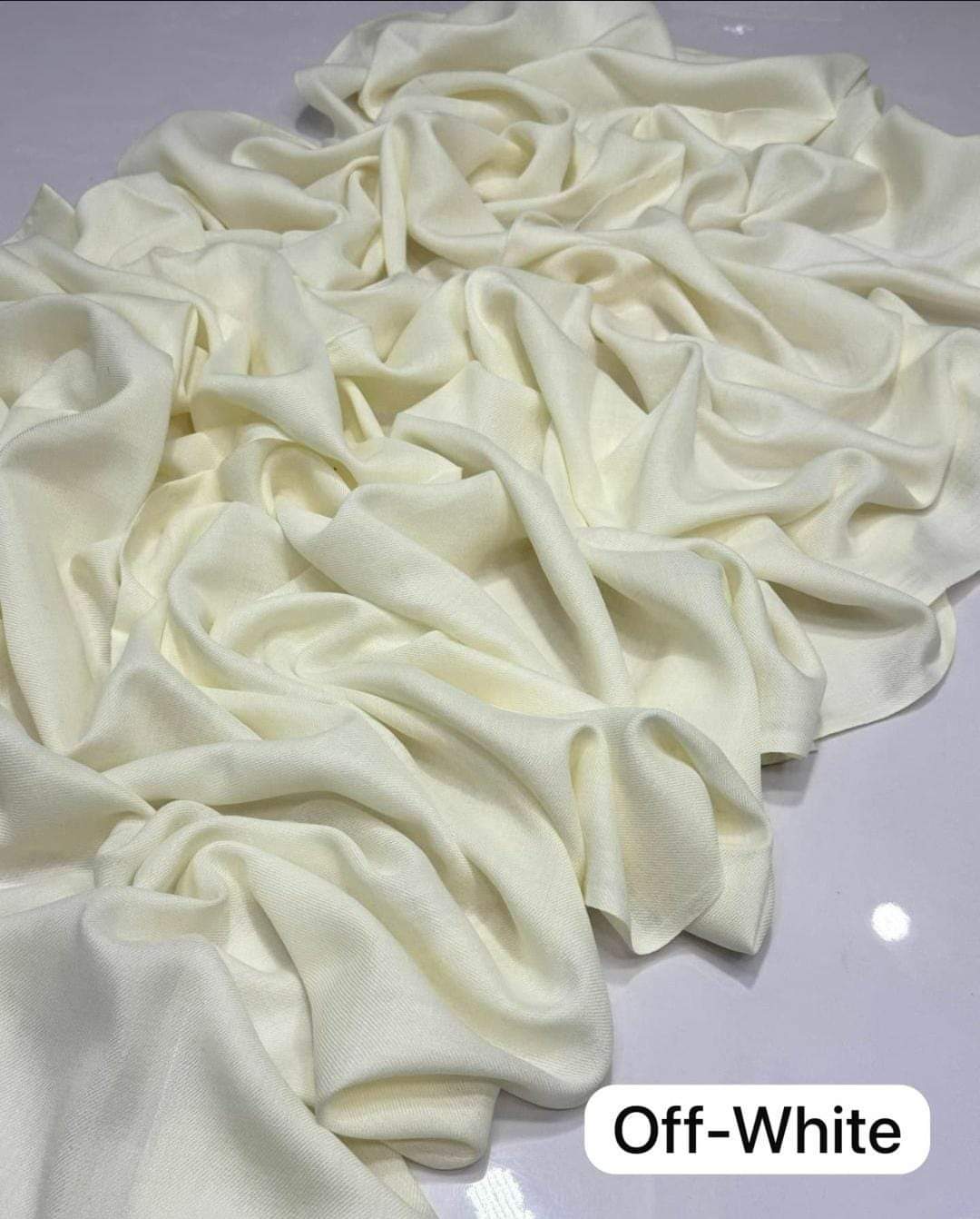 offwhite Pure Pashmina Shawl – Soft, Original Pashmina in Wide Color Range - Image 2