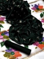 Shamoz Silk Embroidered Shirt, Kattan Silk Trouser, & Organza Handcrafted Dupatta, Luxury Partywear Fancy Ensemble - Image 4