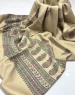 Elegant Handcrafted Pashmina Shawl – Kashmiri Embroidery with Block Print, 2.5-Yard Length, Premium Quality - Image 5