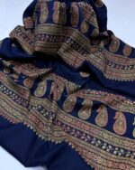 Elegant Handcrafted Pashmina Shawl – Kashmiri Embroidery with Block Print, 2.5-Yard Length, Premium Quality - Image 2
