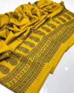 Elegant Handcrafted Pashmina Shawl – Kashmiri Embroidery with Block Print, 2.5-Yard Length, Premium Quality - Image 7