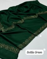 Shawl with Stone Work – Four-Sided Design, Elegant Pashmina stuff Premium Quality, 2.5-Yard Length" - Image 7