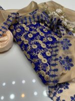 3pc Suit | Fancy Crinkle Chiffon Jaal Shirt (Front & Back) | Embroidered Mehsori Silk Dupatta | Self Mehsori Trouser - Image 3