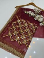 Fancy Dupatta Hand Made- Indian Gotta Mirror Work Full-Size Dupatta – Elegant Fancy Design in Vibrant Colors - Image 13