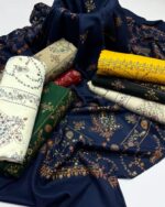 Pashmina Kashmiri Embroidery Shawl – Handcrafted Embroidery with Block Print, 2.5-Yard Premium Quality Wrap