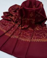 Pashmina Kashmiri Embroidery Shawl – Handcrafted Embroidery with Block Print, 2.5-Yard Premium Quality Wrap - Image 7