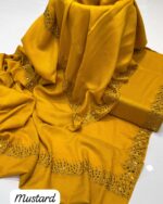 Shawl with Stone Work – Four-Sided Design, Elegant Pashmina stuff Premium Quality, 2.5-Yard Length" - Image 5