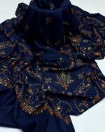 Pashmina Kashmiri Embroidery Shawl – Handcrafted Embroidery with Block Print, 2.5-Yard Premium Quality Wrap - Image 4