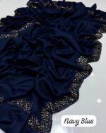 Shawl with Stone Work – Four-Sided Design, Elegant Pashmina stuff Premium Quality, 2.5-Yard Length" - Image 4