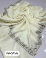 Shawl with Stone Work – Four-Sided Design, Elegant Pashmina stuff Premium Quality, 2.5-Yard Length" - Image 3