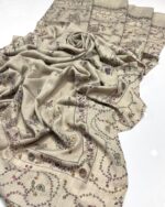 Pashmina Kashmiri Embroidery Shawl – Handcrafted Embroidery with Block Print, 2.5-Yard Premium Quality Wrap - Image 2